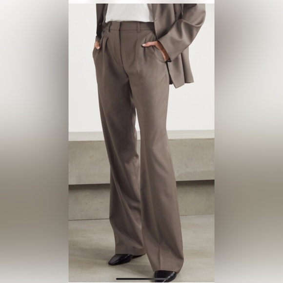 LOULOU STUDIO Sbiru Pleated Wool pants sz s brown